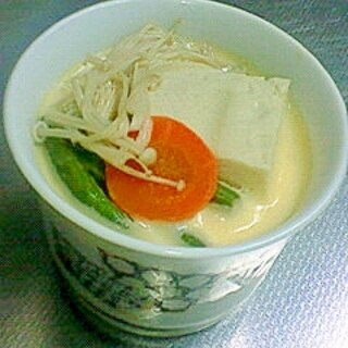 いんげんと高野豆腐の茶碗蒸し